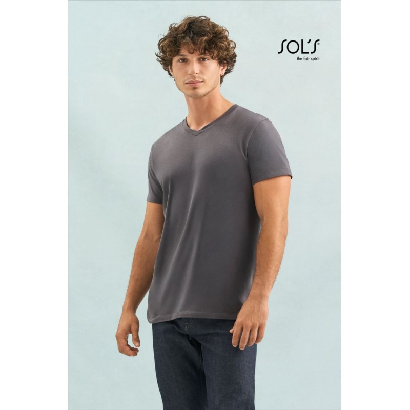 Moška bombažna kratka majica Sol's Regent V-neck