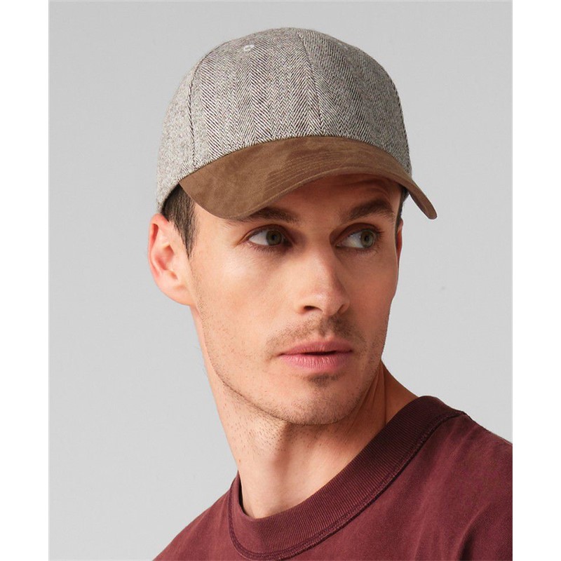 Unisex kapa s šiltom Beechfield B627 Herringbone Suede