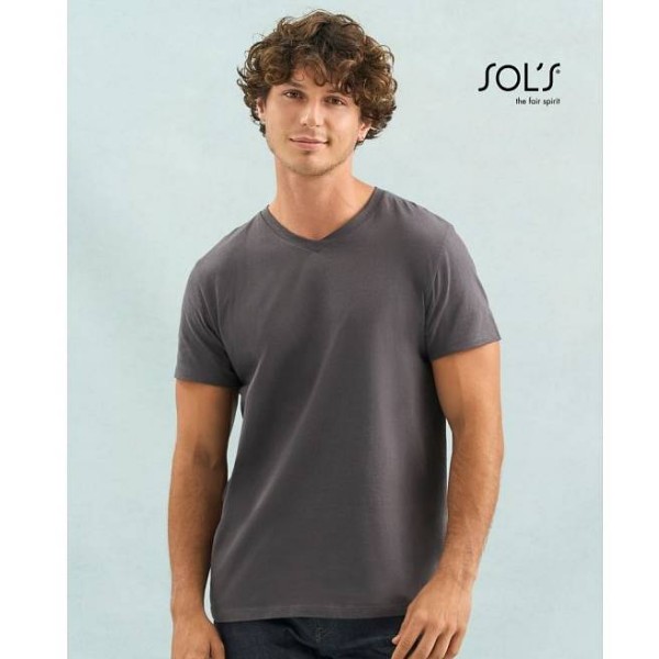 Moška bombažna kratka majica Sol's Regent V-neck