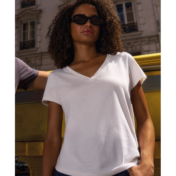 Ženska bombažna kratka majica Sol's Regent V-neck Woman