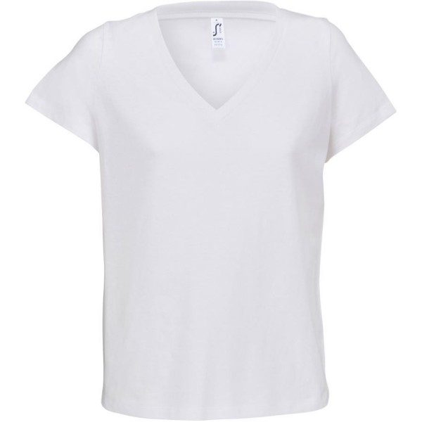 Ženska bombažna kratka majica Sol's Regent V-neck Woman